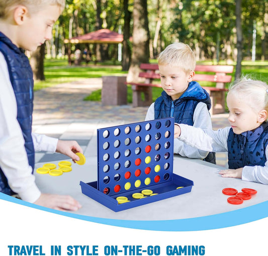 4 IN A ROW Board Game for Kids / Travel Board Game / Board Games Indoor & Outdoor, Perfect as a Party Game
