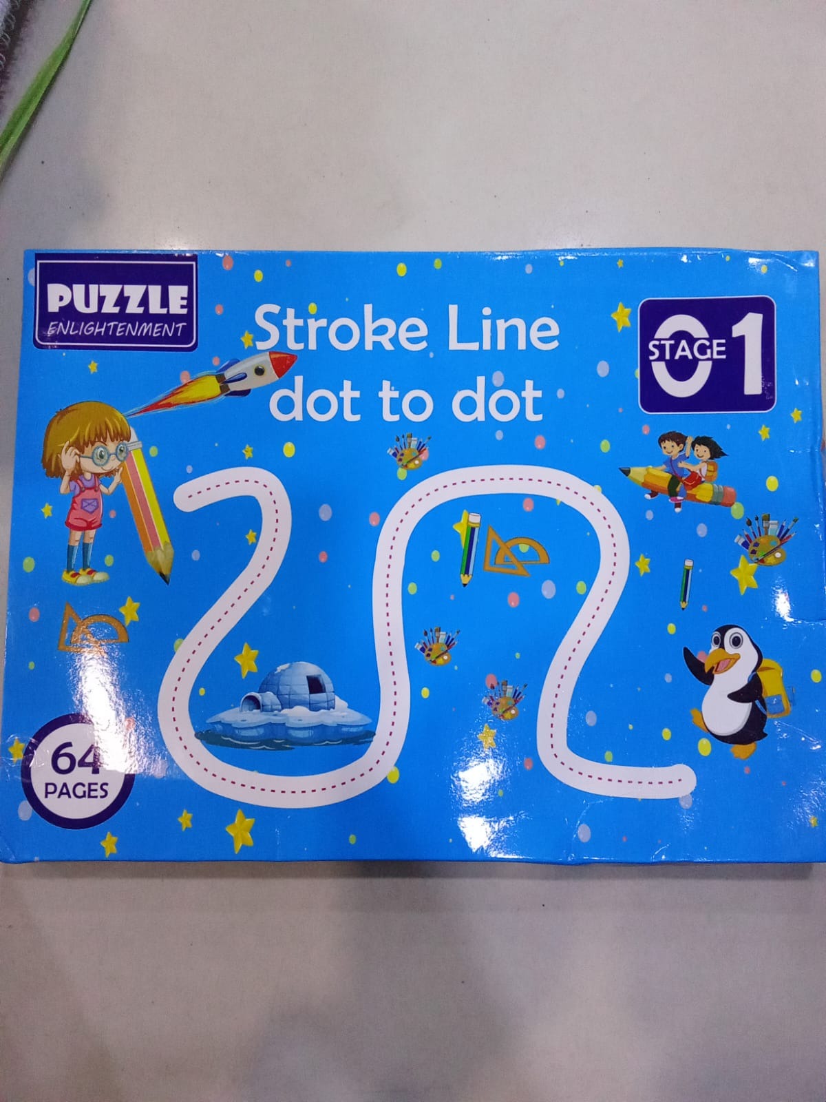 A4 Kids Educational Learning Tracing Book | 64 Pages Dot-to-Dot Activity Workbook with 2 Markers & Duster (Big Size)