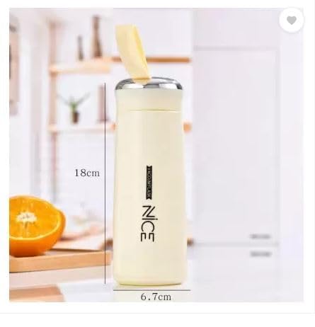 BPA Free Glass Water Bottle | 400ml Portable Tumbler | With Protective Plastic Shell | For School, Gym, Home & Office