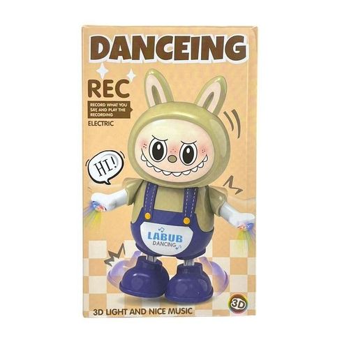 Doll Battery Operated Dancing labubu Toy with Light and Sound LABUBU Talking and Speech Repeating