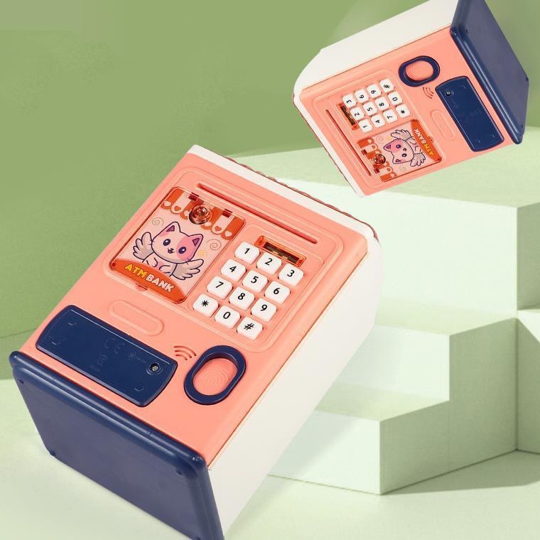 Creative Money Box ATM Machine | Password & Fingerprint Protection | Kids Savings Bank | Music & Auto Roll