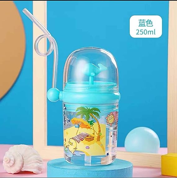 Children Whale Spray Cup Sippy Bottle Cartoon Baby with Sippy Kettle Outdoor Portable Children's Cup