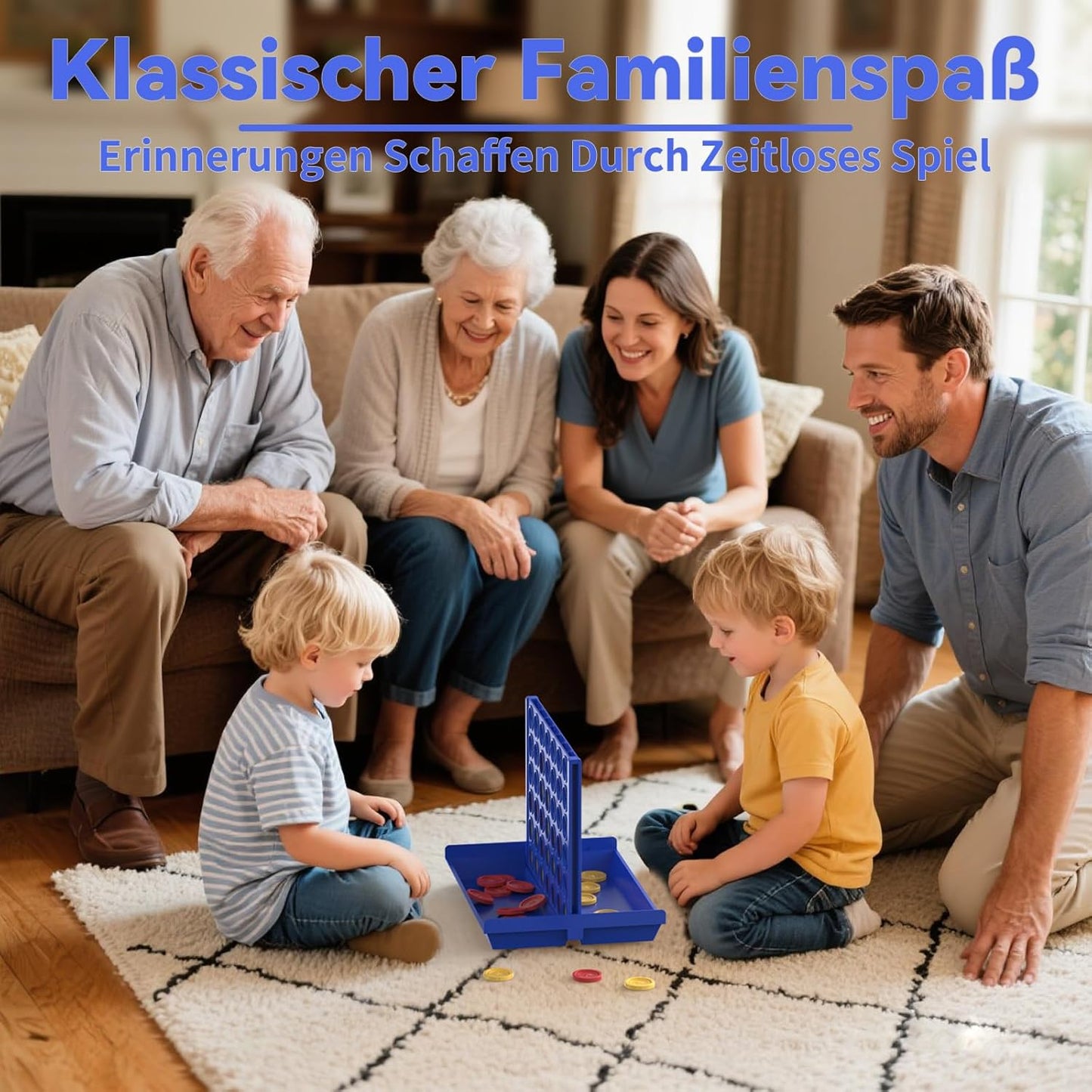 4 IN A ROW Board Game for Kids / Travel Board Game / Board Games Indoor & Outdoor, Perfect as a Party Game