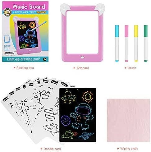 Kids Magic Glow Pad: 3D Light-Up Drawing Board for Creative Play and Learning