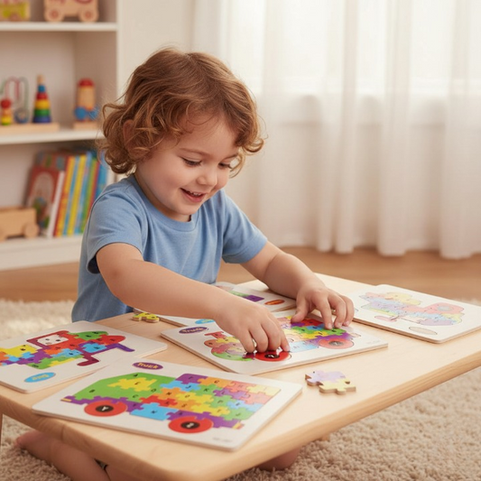 Wooden Alphabet Puzzle Board – Premium A-Z English Letters Learning Toy for Kids, Early Literacy, Cognitive Development, and Creative Play