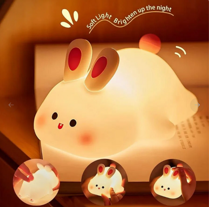 Silicon Rabbit Lamp - Cute Lamps - Rechargeable Rabbit Lamp With Touch Sensor - Bunny Night Lamps for Kids