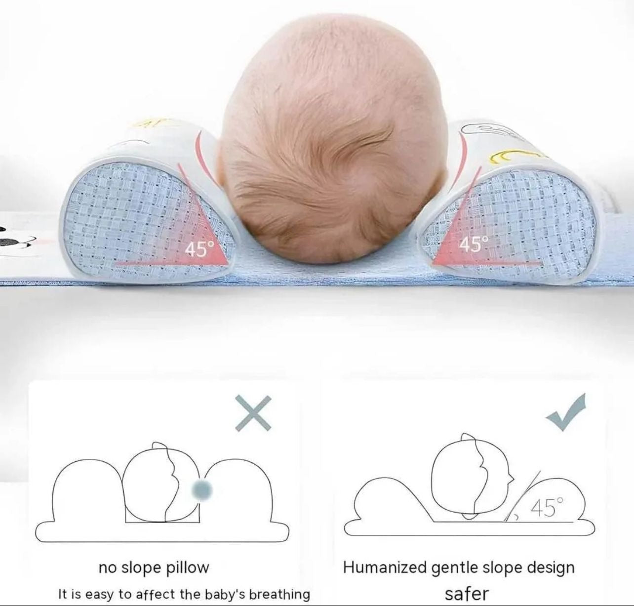 Adjustable Newborn Baby Head Shaping Pillow | Prevents Flat Head | Soft & Comfortable Support