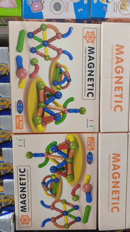 Magnetic Toys Building Blocks - 36 PCS Kids Magnet Balls and Rods Set Toddler STEM Sticks Toy Learning Educational Block Games Stacking Toys for Boy Girl Age 3+ Years Old Preschool