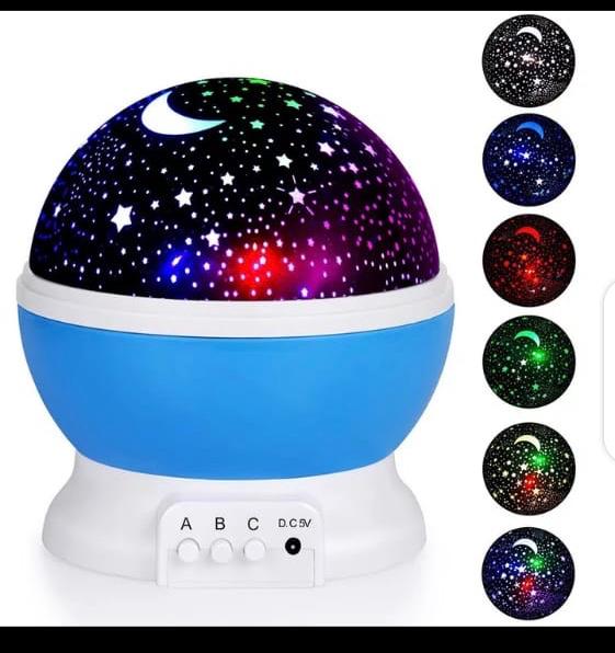 360° Rotating Star Master Projection Lamp | USB/Battery Operated | LED Moon & Starry Sky Night Light