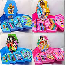 46 Pcs Painting colour kit for kids, fun Disney/Cartoon character art set