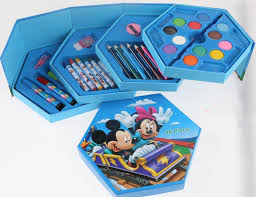 46 Pcs Painting colour kit for kids, fun Disney/Cartoon character art set
