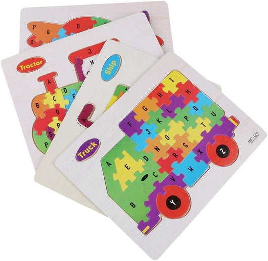 Wooden Alphabet Puzzle Board – Premium A-Z English Letters Learning Toy for Kids, Early Literacy, Cognitive Development, and Creative Play