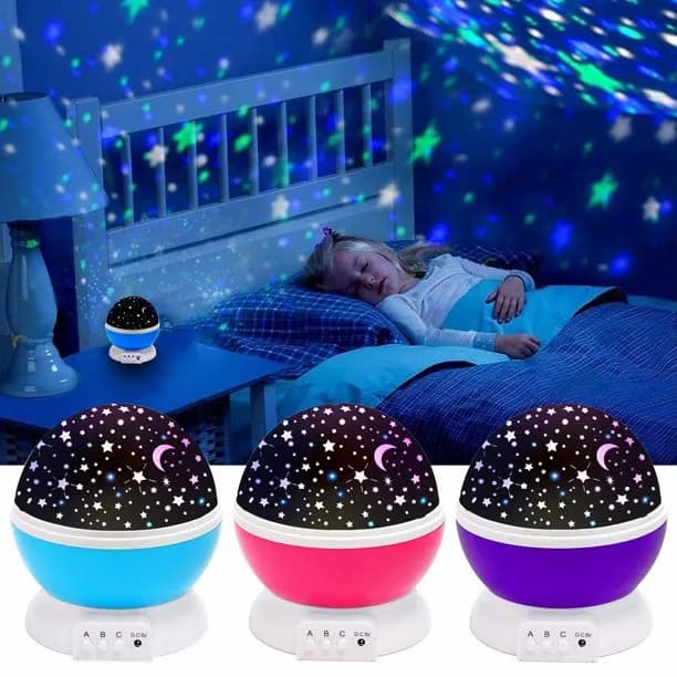 360° Rotating Star Master Projection Lamp | USB/Battery Operated | LED Moon & Starry Sky Night Light