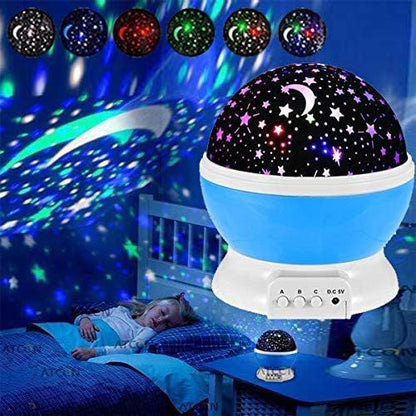 360° Rotating Star Master Projection Lamp | USB/Battery Operated | LED Moon & Starry Sky Night Light