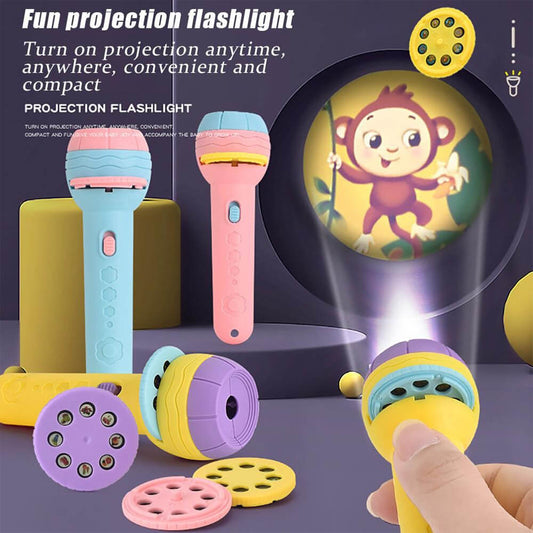 Children’s Slide Projector Torch With 4 Reels | Dinosaur & Animal Patterns | Bedtime Night Light | Educational Toy