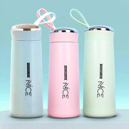 BPA Free Glass Water Bottle | 400ml Portable Tumbler | With Protective Plastic Shell | For School, Gym, Home & Office