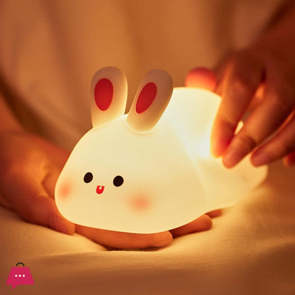 Silicon Rabbit Lamp - Cute Lamps - Rechargeable Rabbit Lamp With Touch Sensor - Bunny Night Lamps for Kids