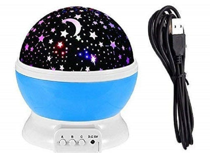 360° Rotating Star Master Projection Lamp | USB/Battery Operated | LED Moon & Starry Sky Night Light